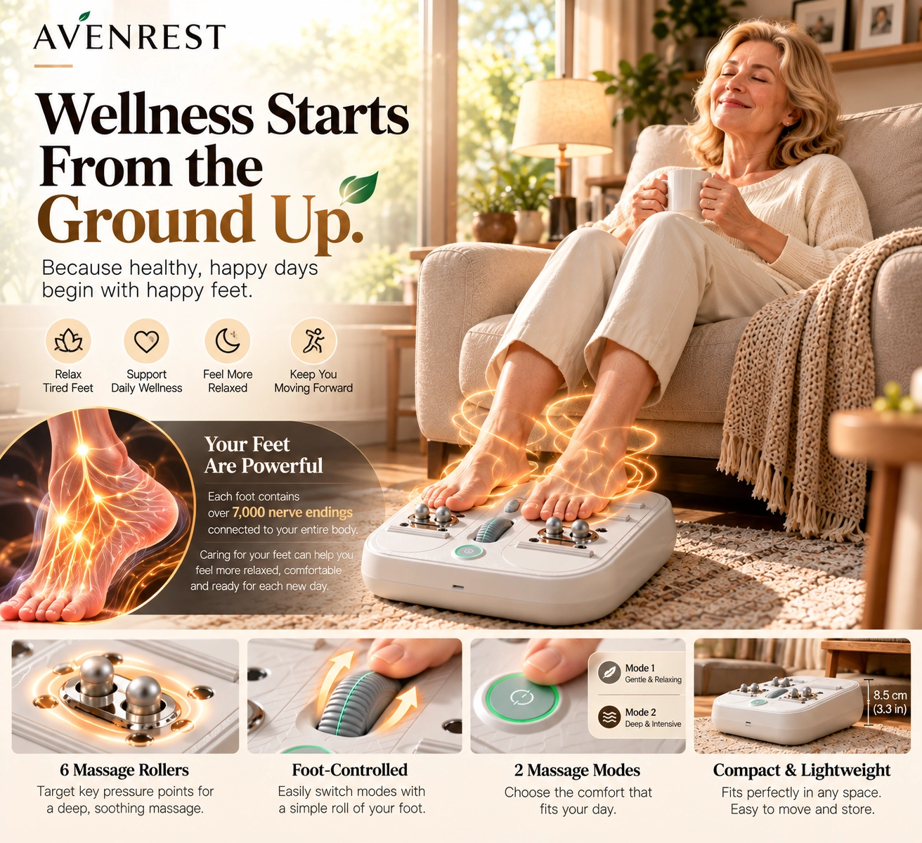 AvenRest™ Premium Shiatsu Foot Massager with Heat